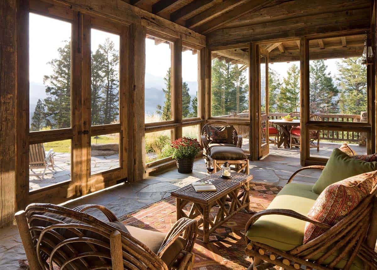 rustic screened porch
