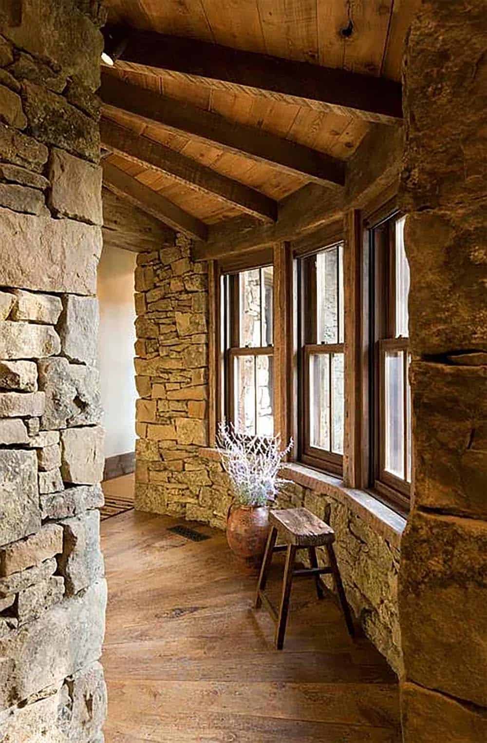 rustic hallway