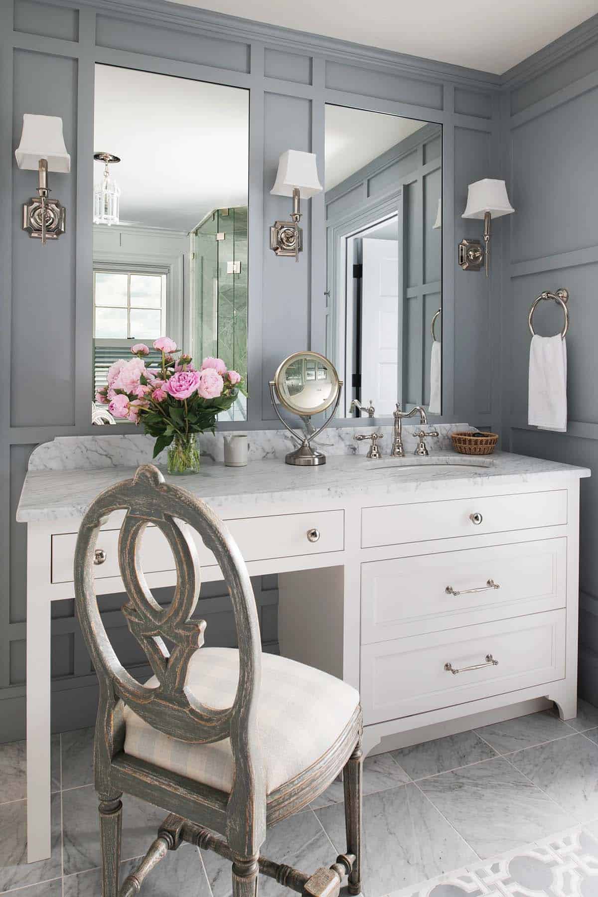 contemporary bathroom makeup vanity