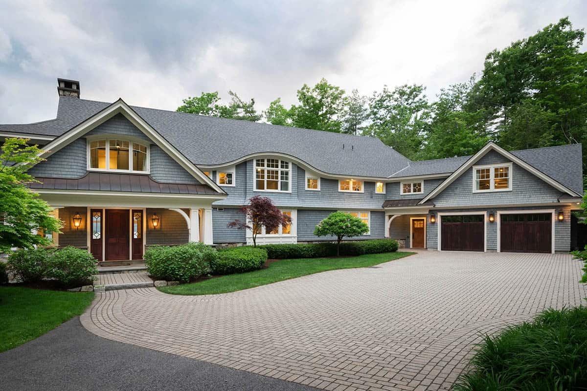 shingle style lake house exterior