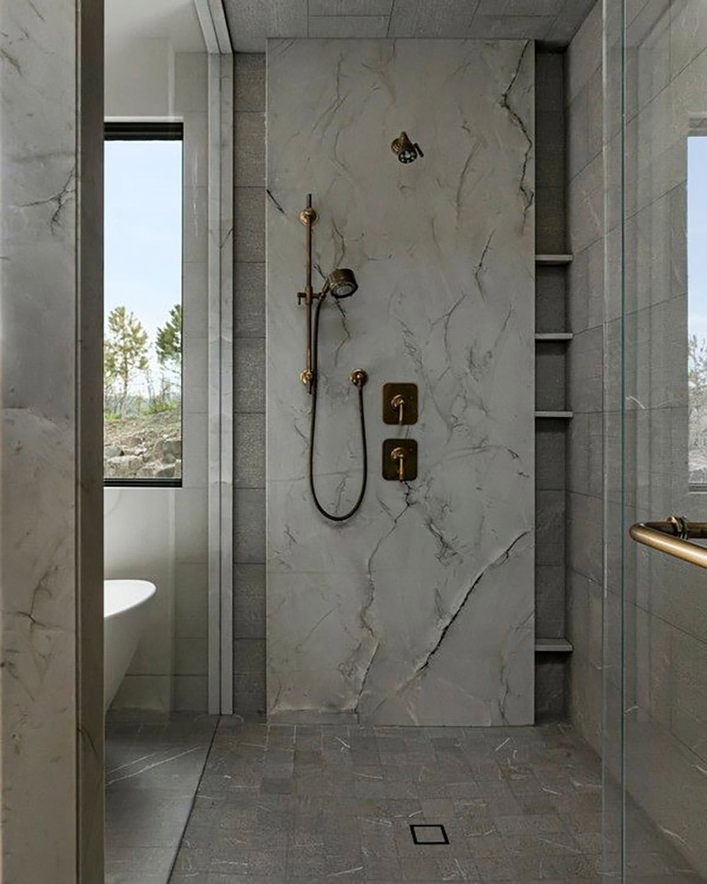 organic modern bathroom shower