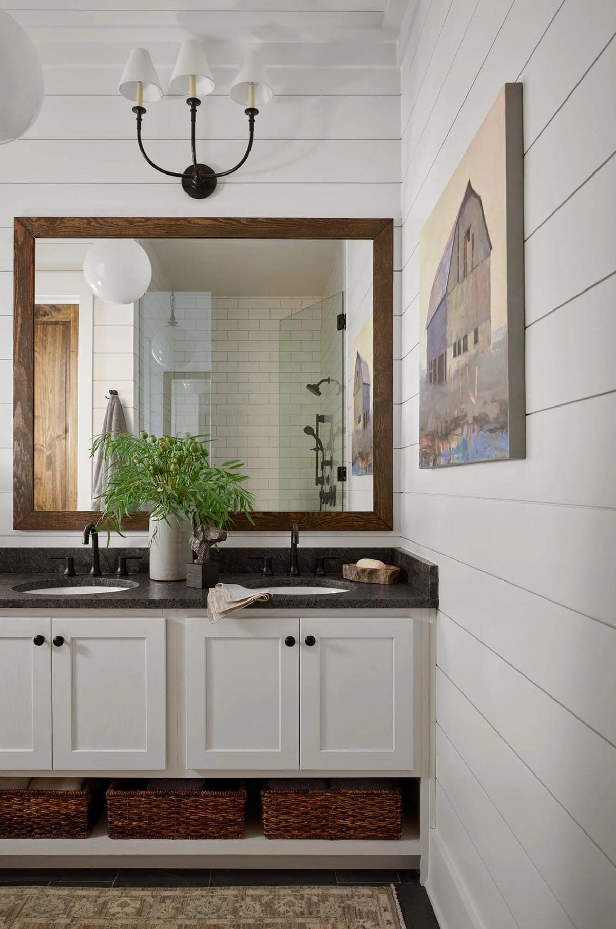 rustic modern bathroom