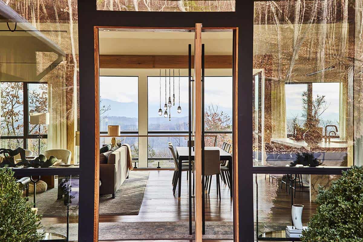 rustic modern mountain home entry