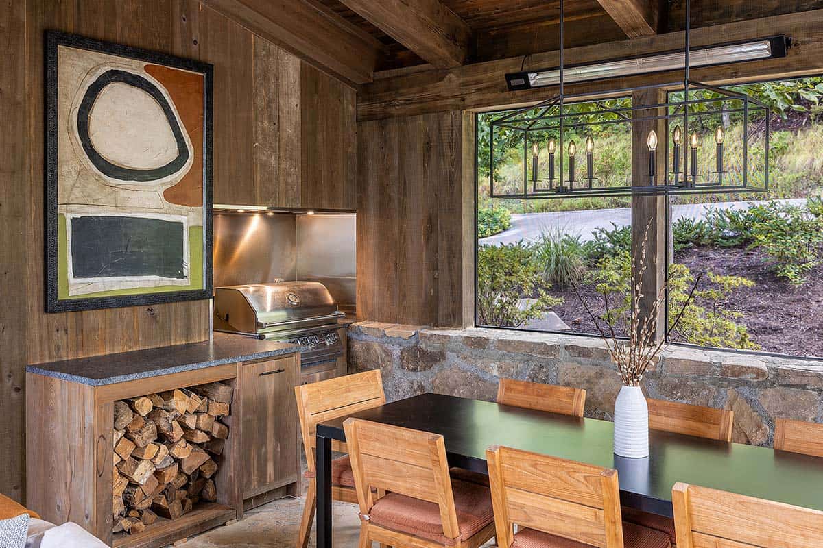 rustic modern screened porch