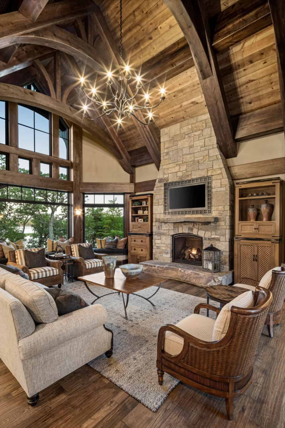 rustic-living-room-with-a-fireplace
