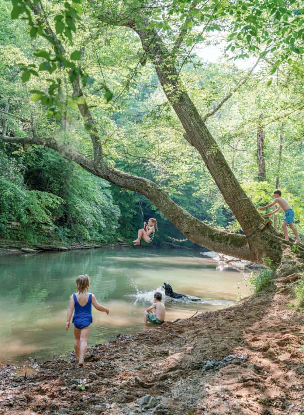 children playing on the Buffalo River