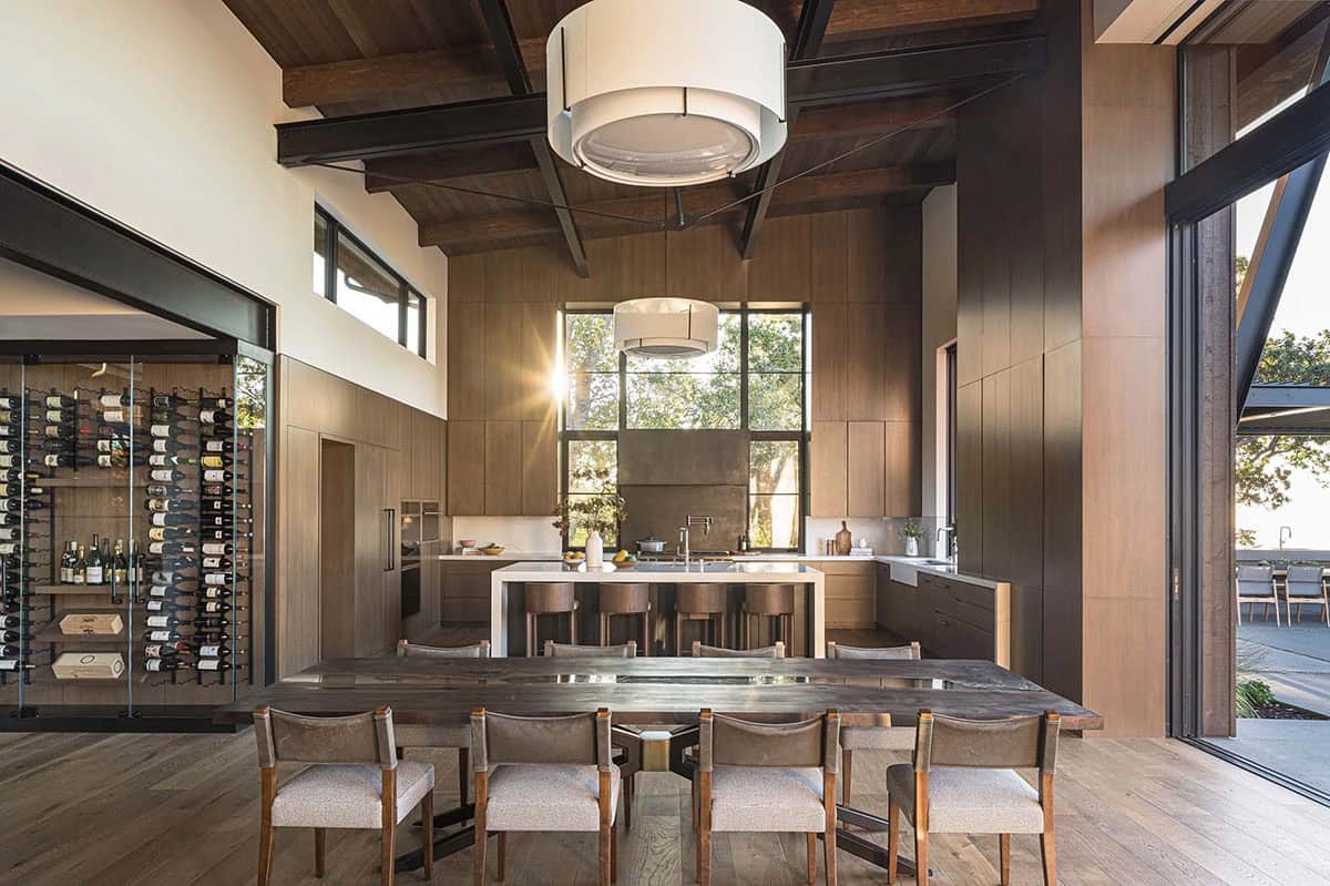 modern dining room and kitchen