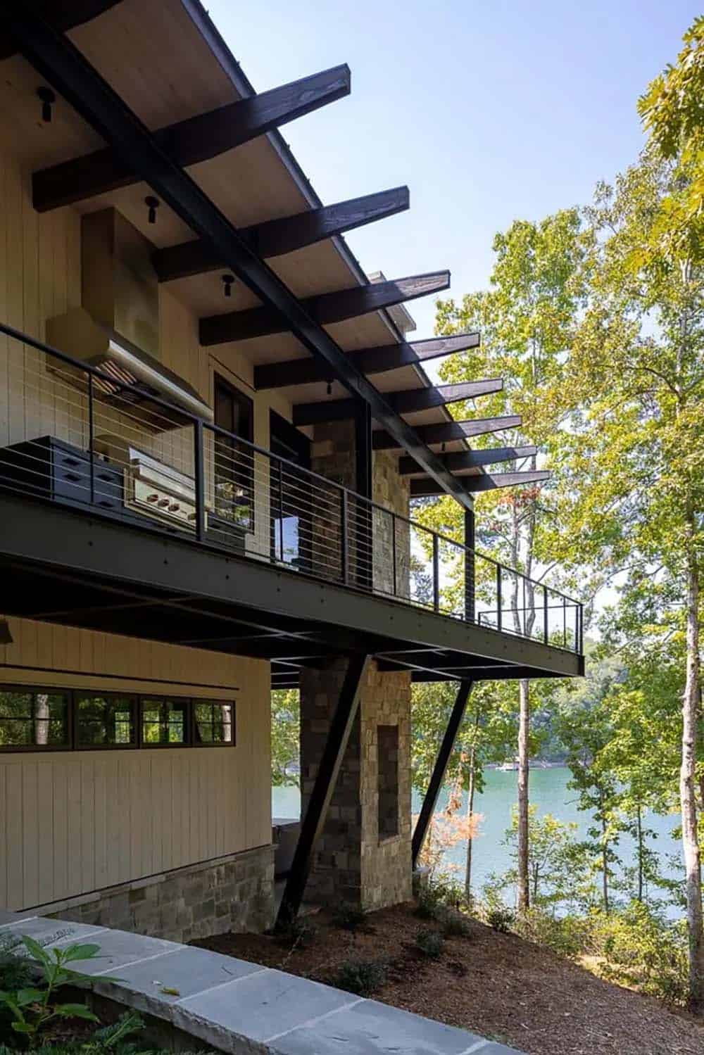 traditional lake house exterior