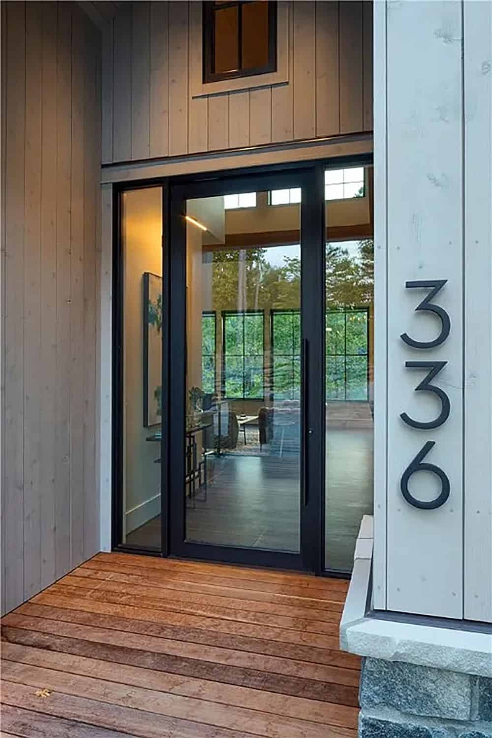 traditional lake house exterior entry