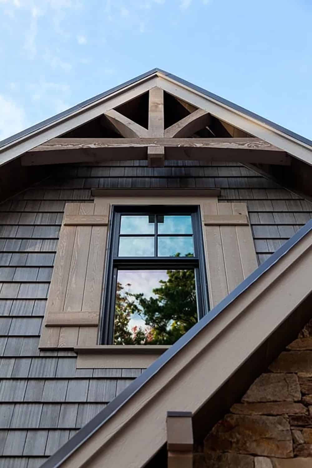 traditional style lake house exterior