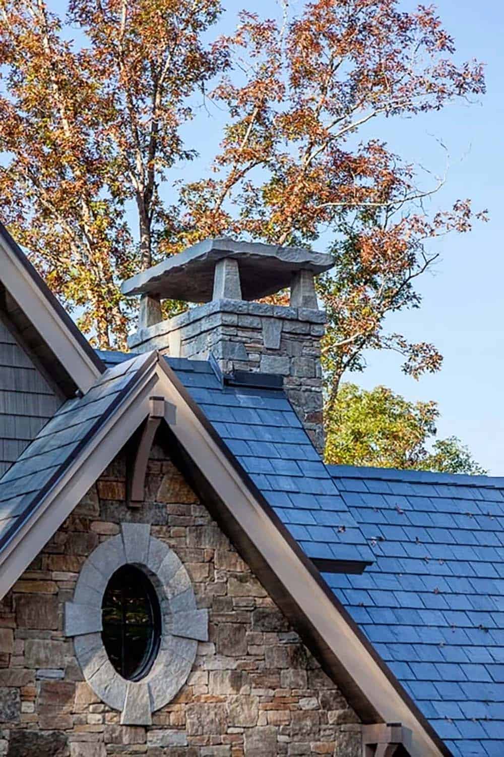 traditional style lake house exterior