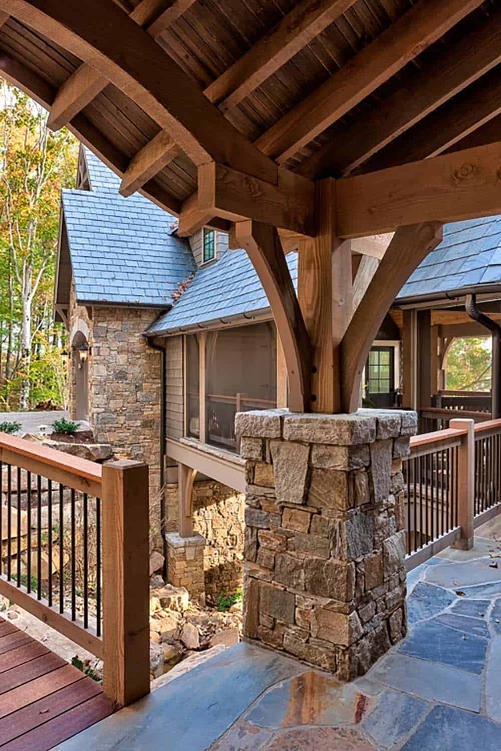 traditional style lake house exterior