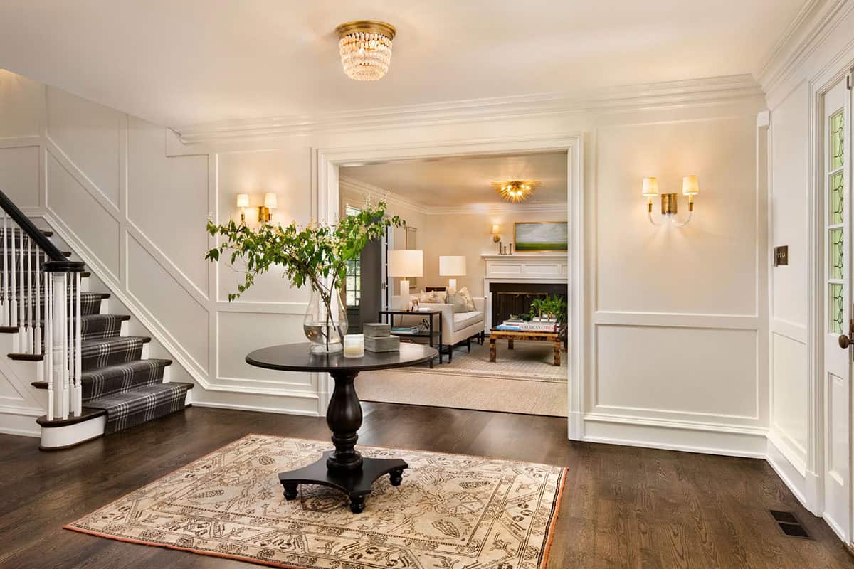 transitional style home entry