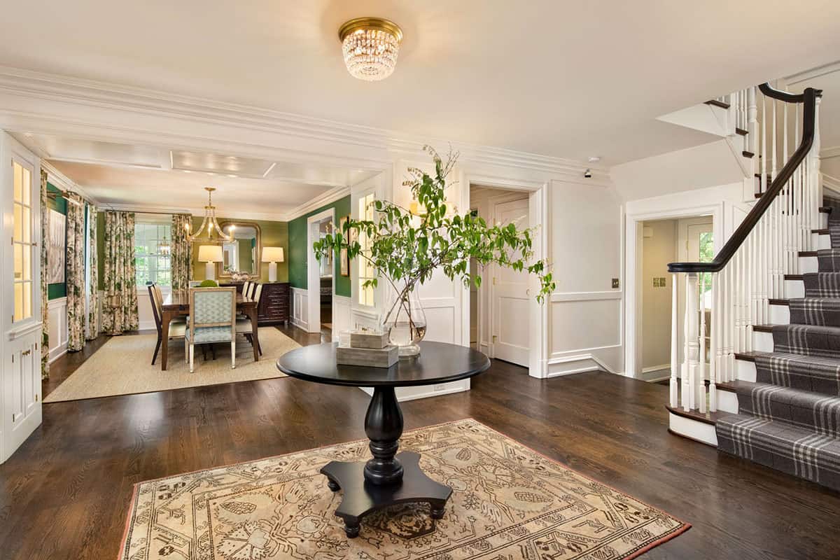 transitional style home entry