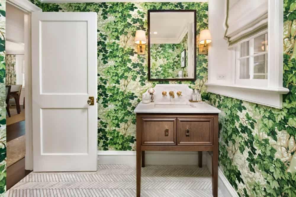 transitional style powder room