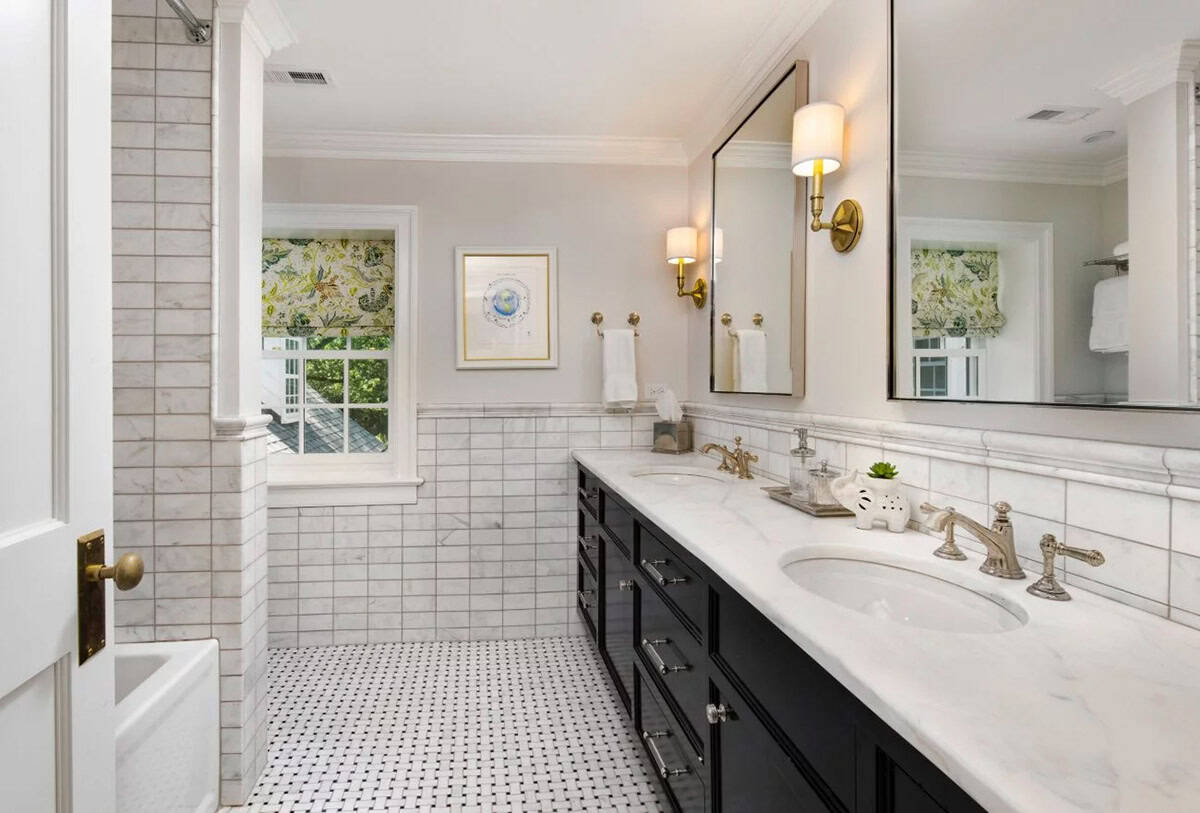 transitional style bathroom vanity