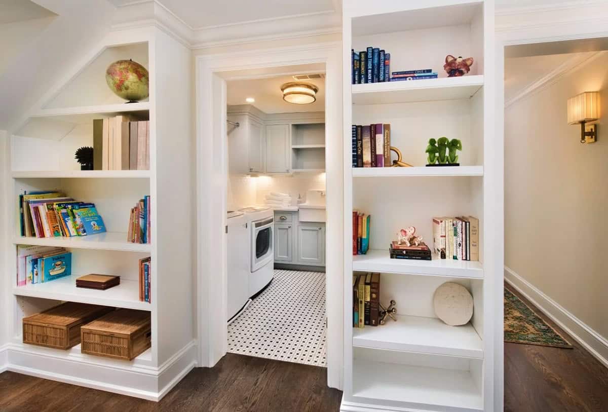 transitional style laundry room