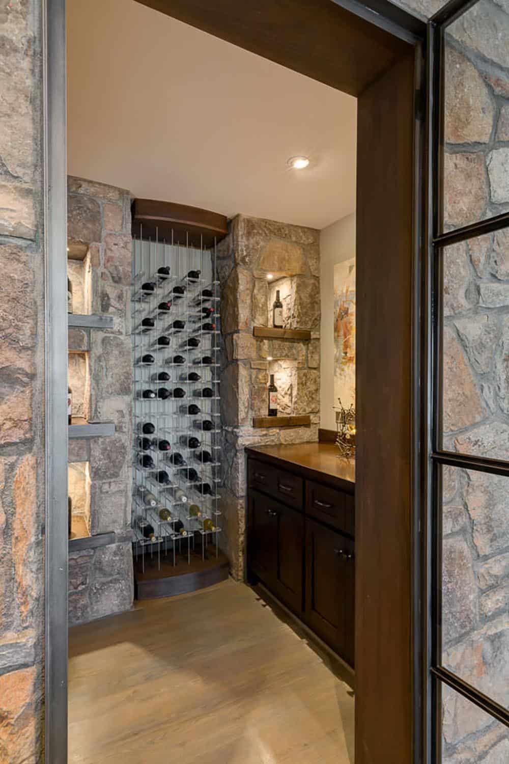 modern rustic wine cellar