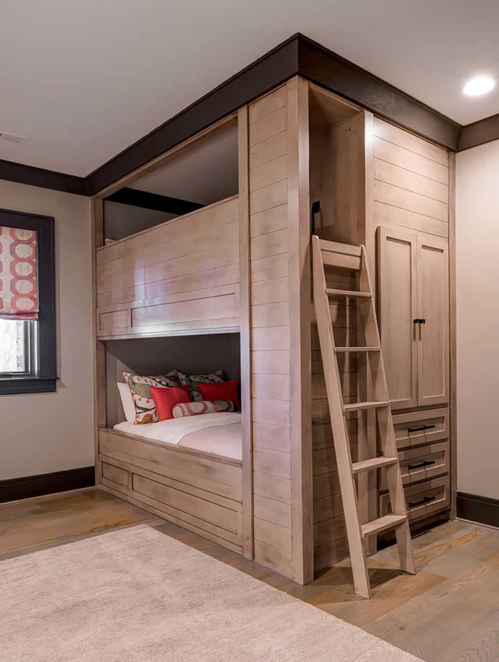 modern rustic bunk bedroom
