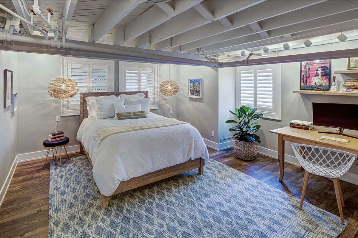 Eclectic Basement Guest Bedroom