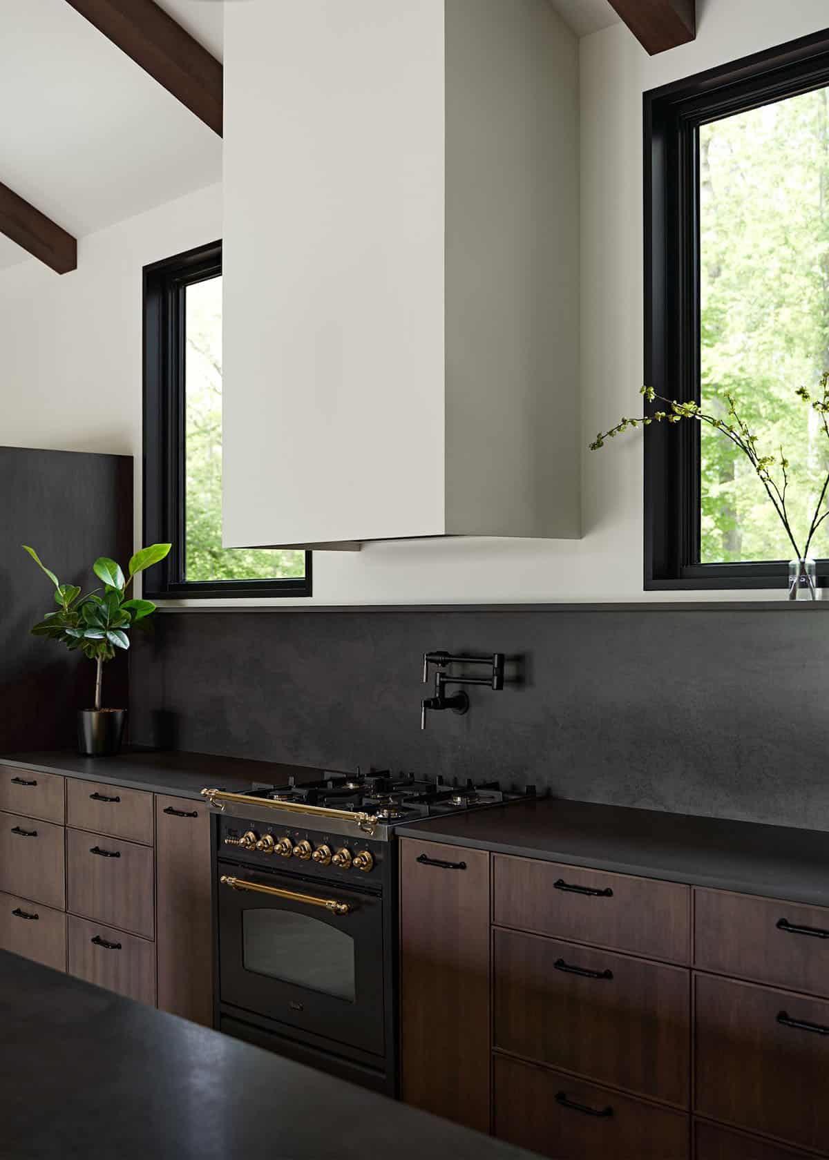 contemporary kitchen range wall