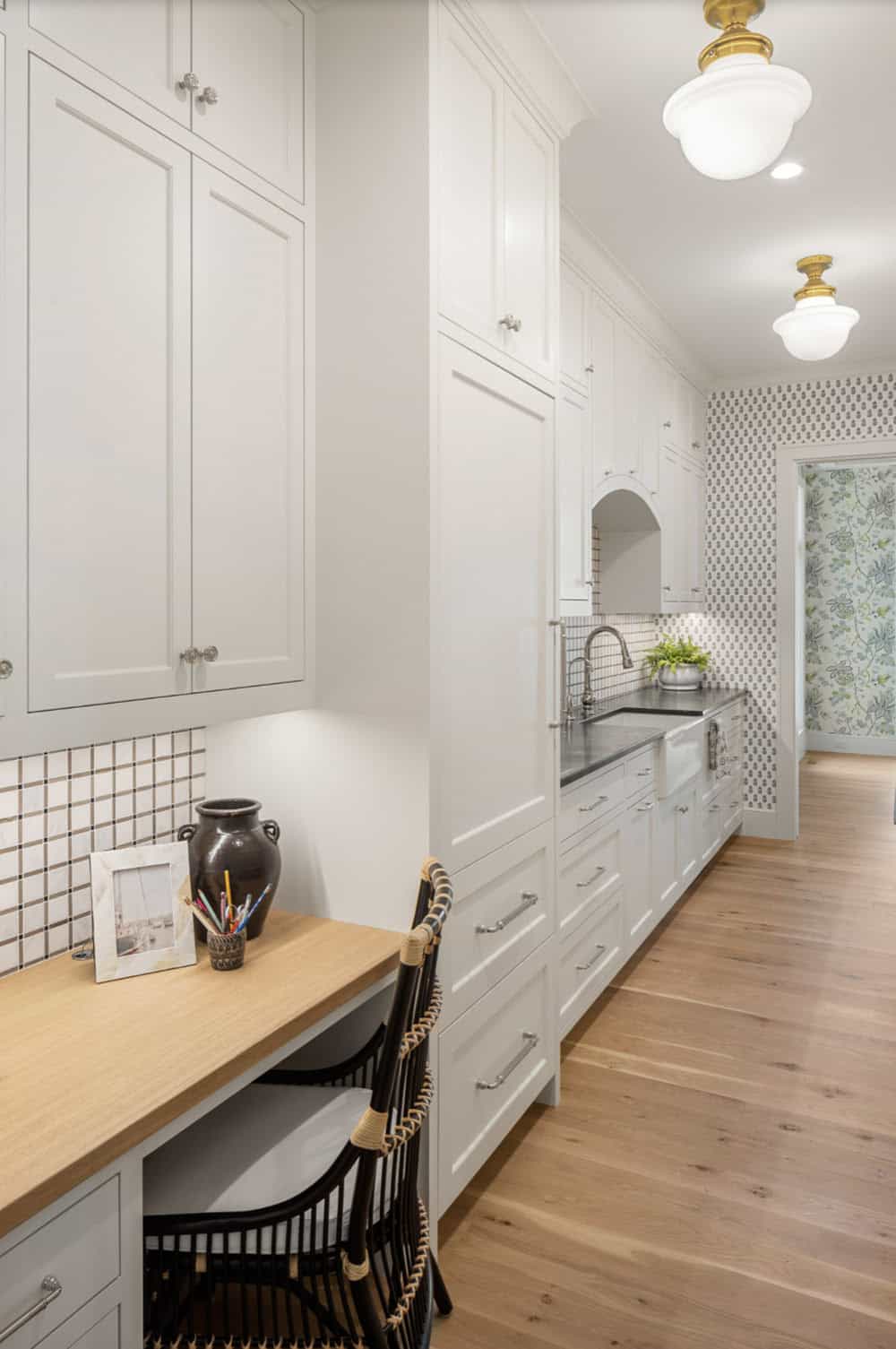 Beach Style Kitchen with a workstation