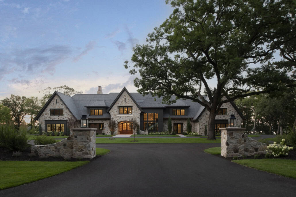 transitional style dream house exterior