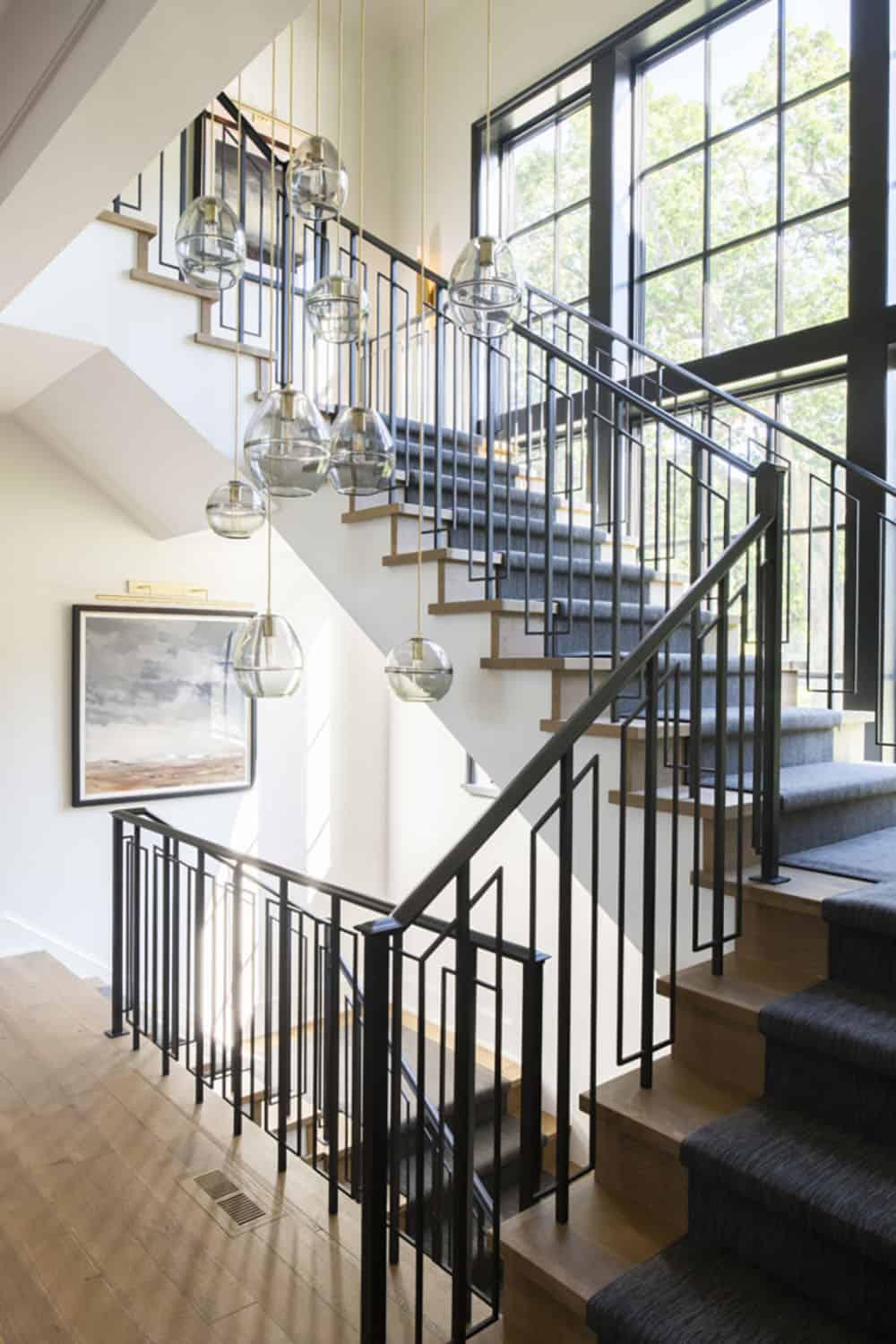 transitional style staircase
