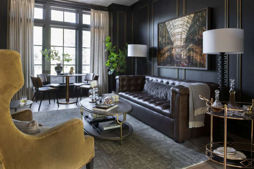 transitional style home library