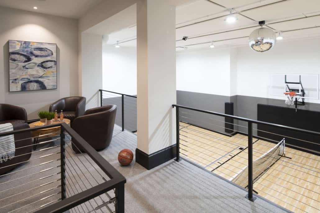 transitional style sport court