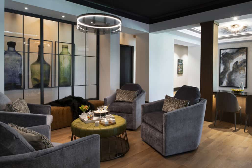 transitional style family room