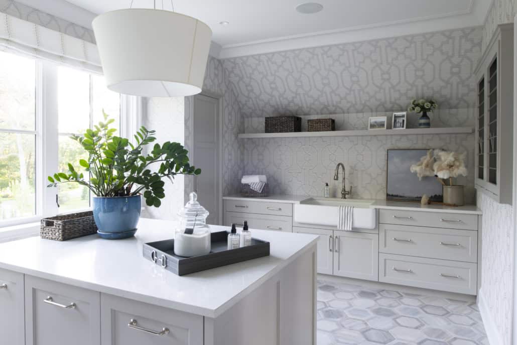 transitional style laundry room