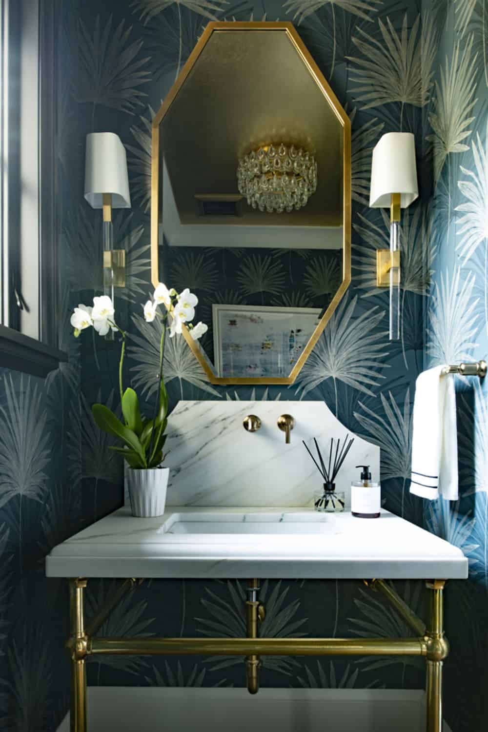 transitional style powder room