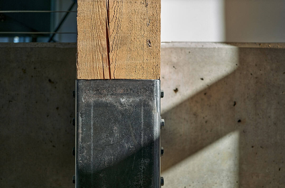 charred barn house exterior detail