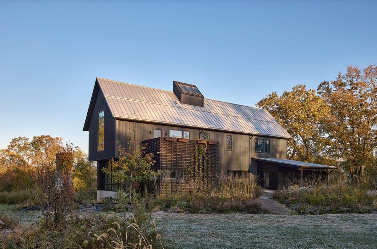 charred barn house exterior