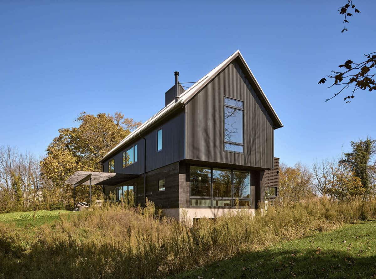 charred barn house exterior