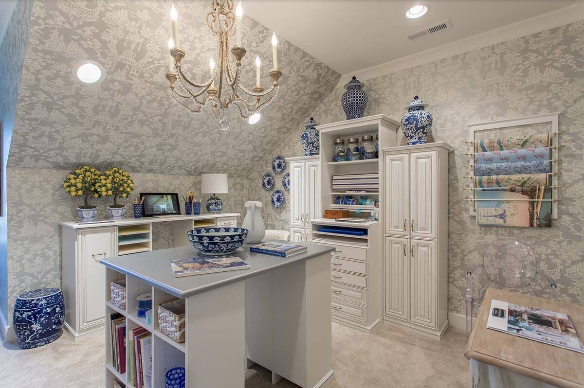 Traditional Home Office and craft room