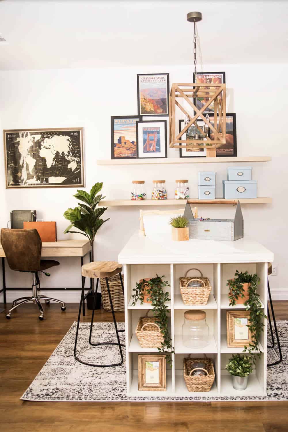 Transitional Home Office and craft room
