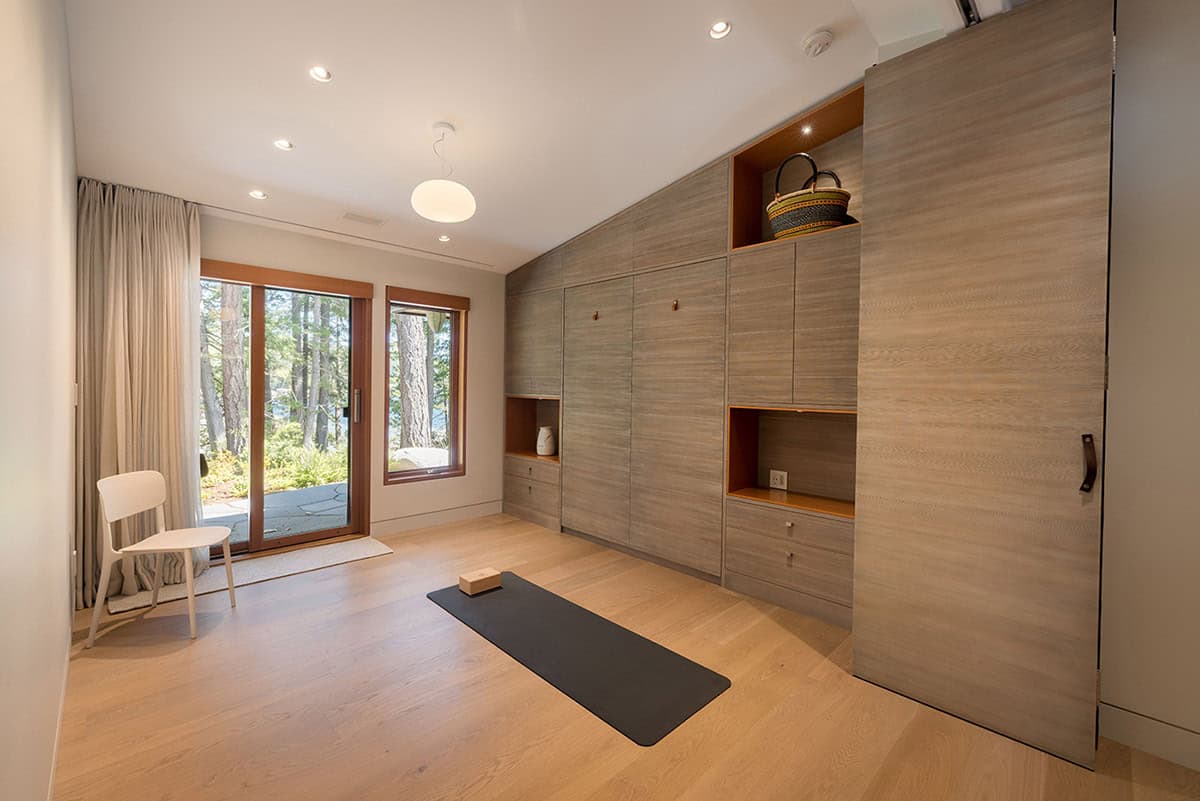 coastal modern yoga room