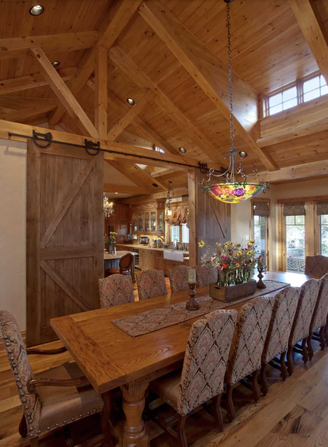 Rustic Dining Room and Kitchen