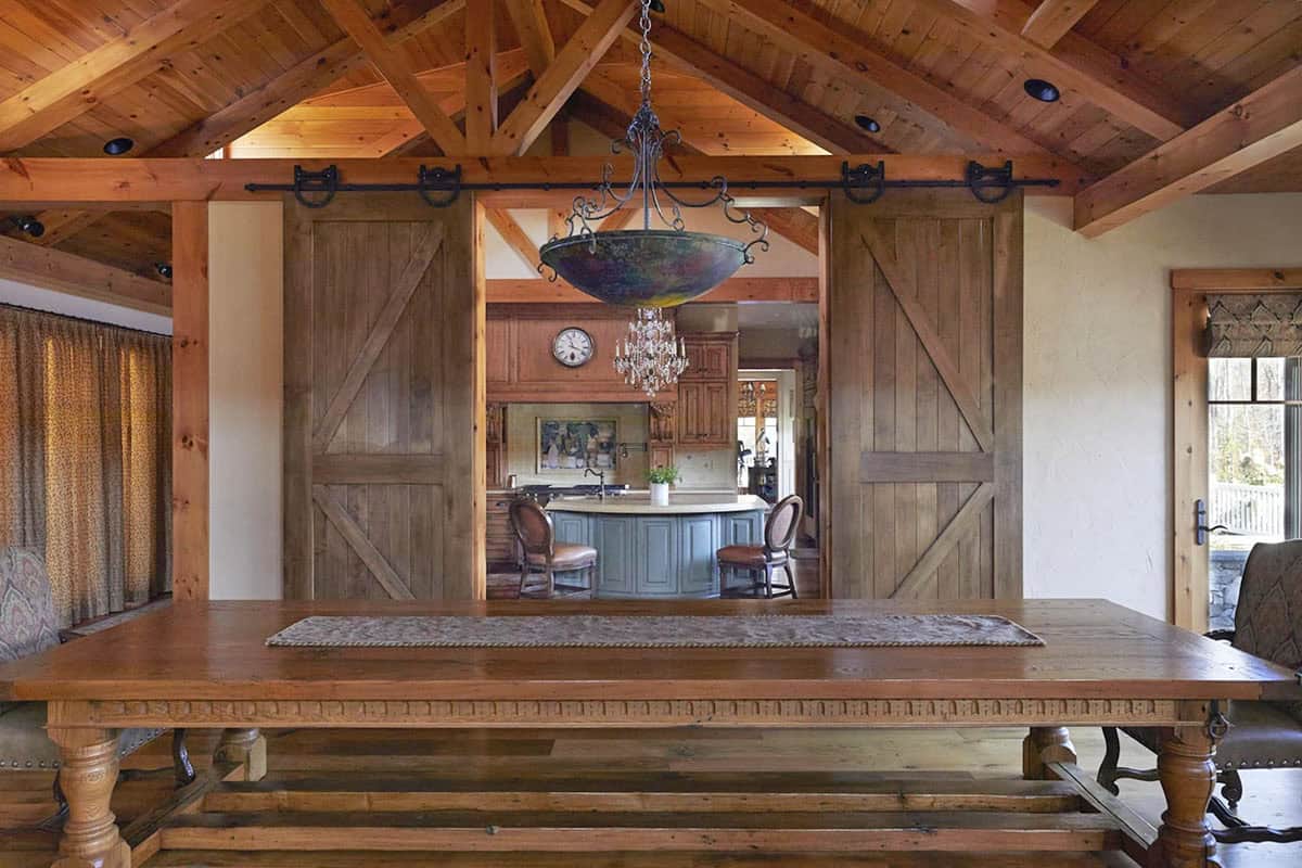 Rustic Dining Room and Kitchen