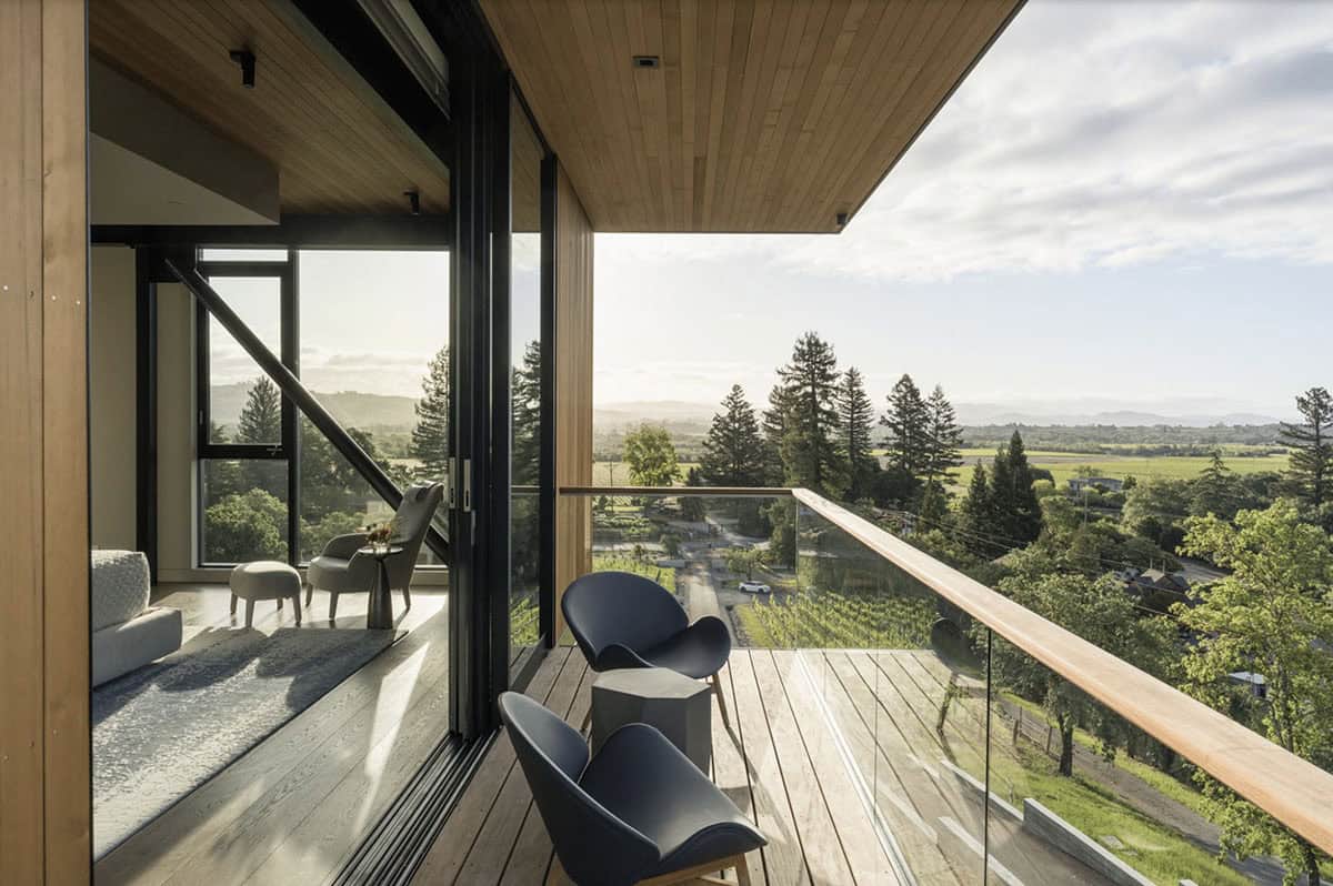 contemporary home exterior with a private balcony off the bedroom