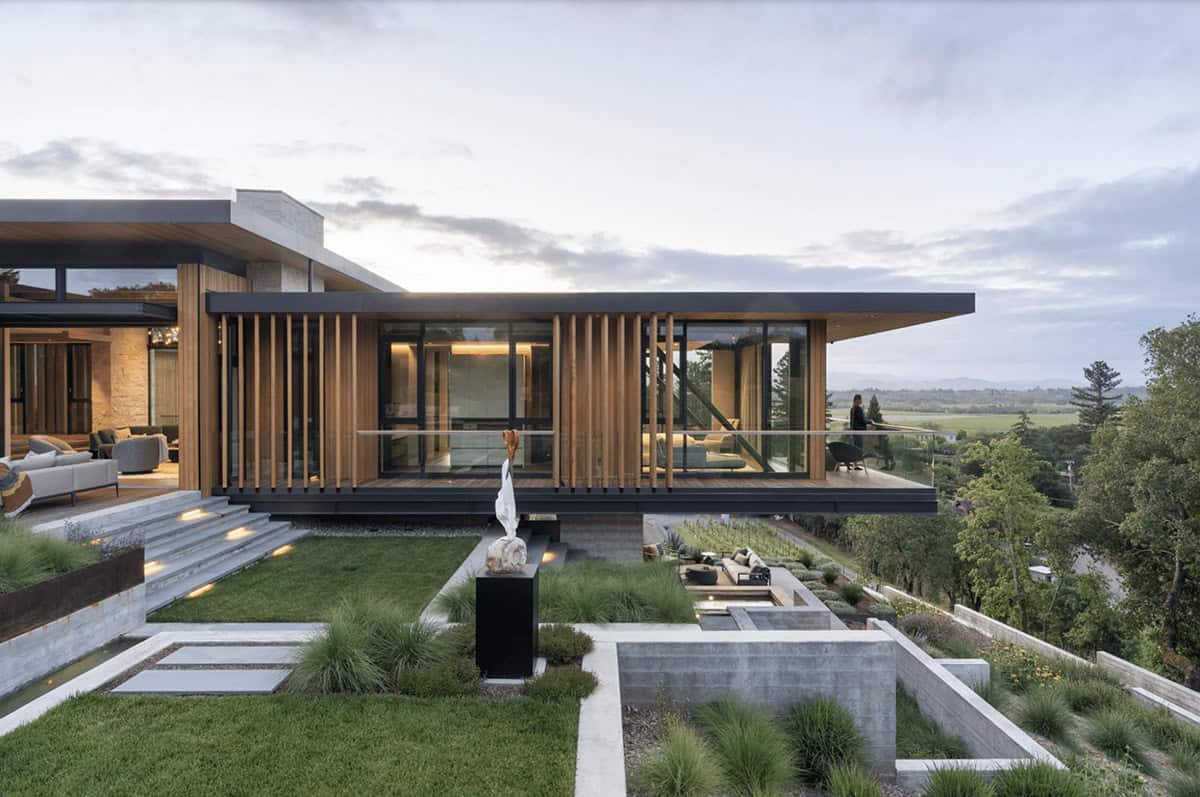 contemporary home exterior with landscaping