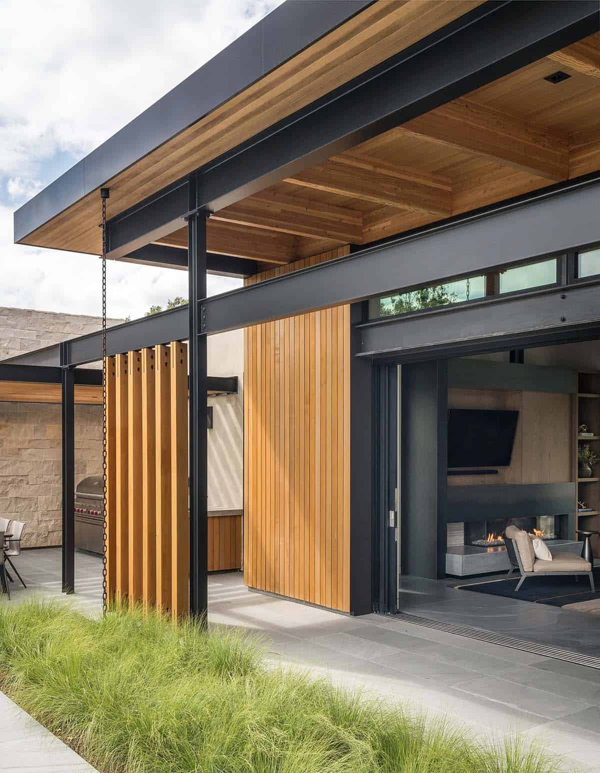 contemporary hillside home exterior