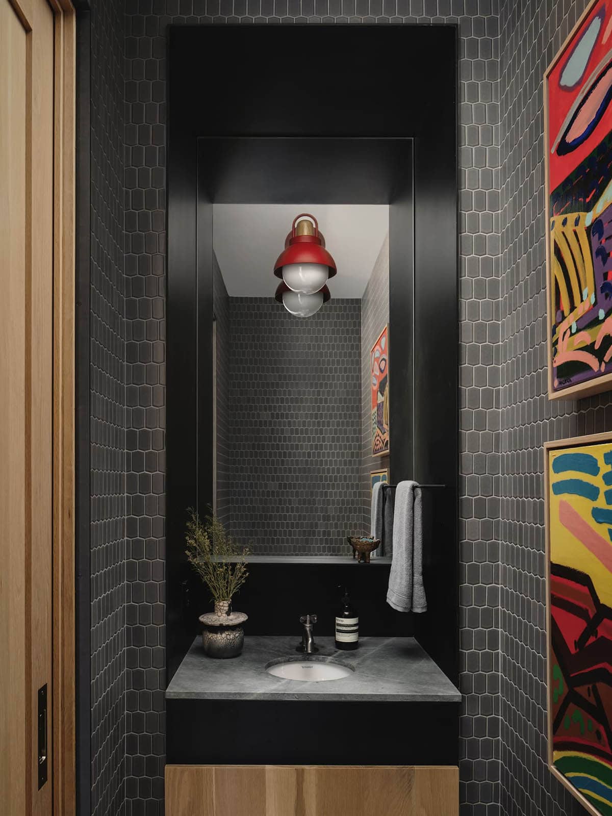 contemporary powder room