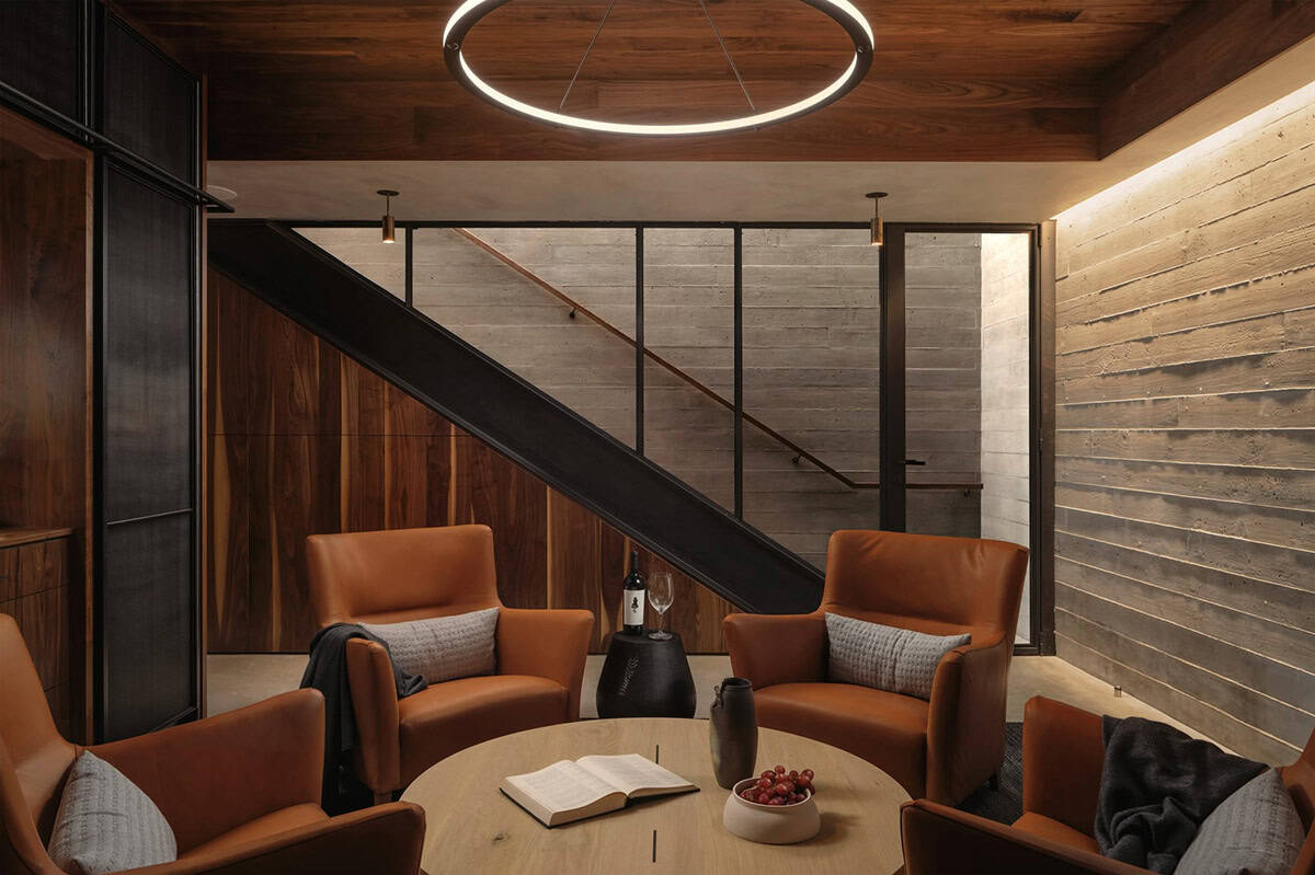 contemporary wine tasting room