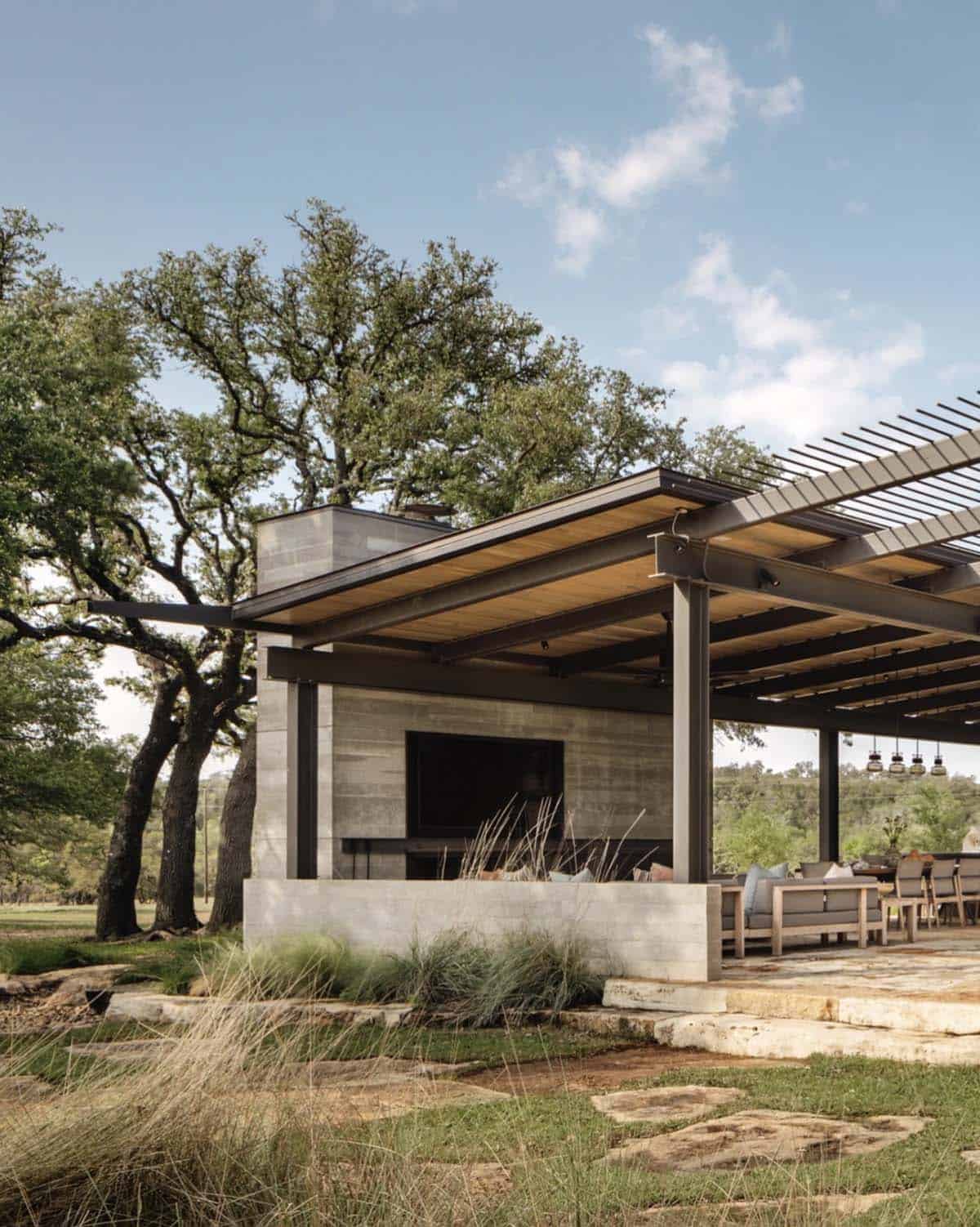 contemporary home entertaining pavilion