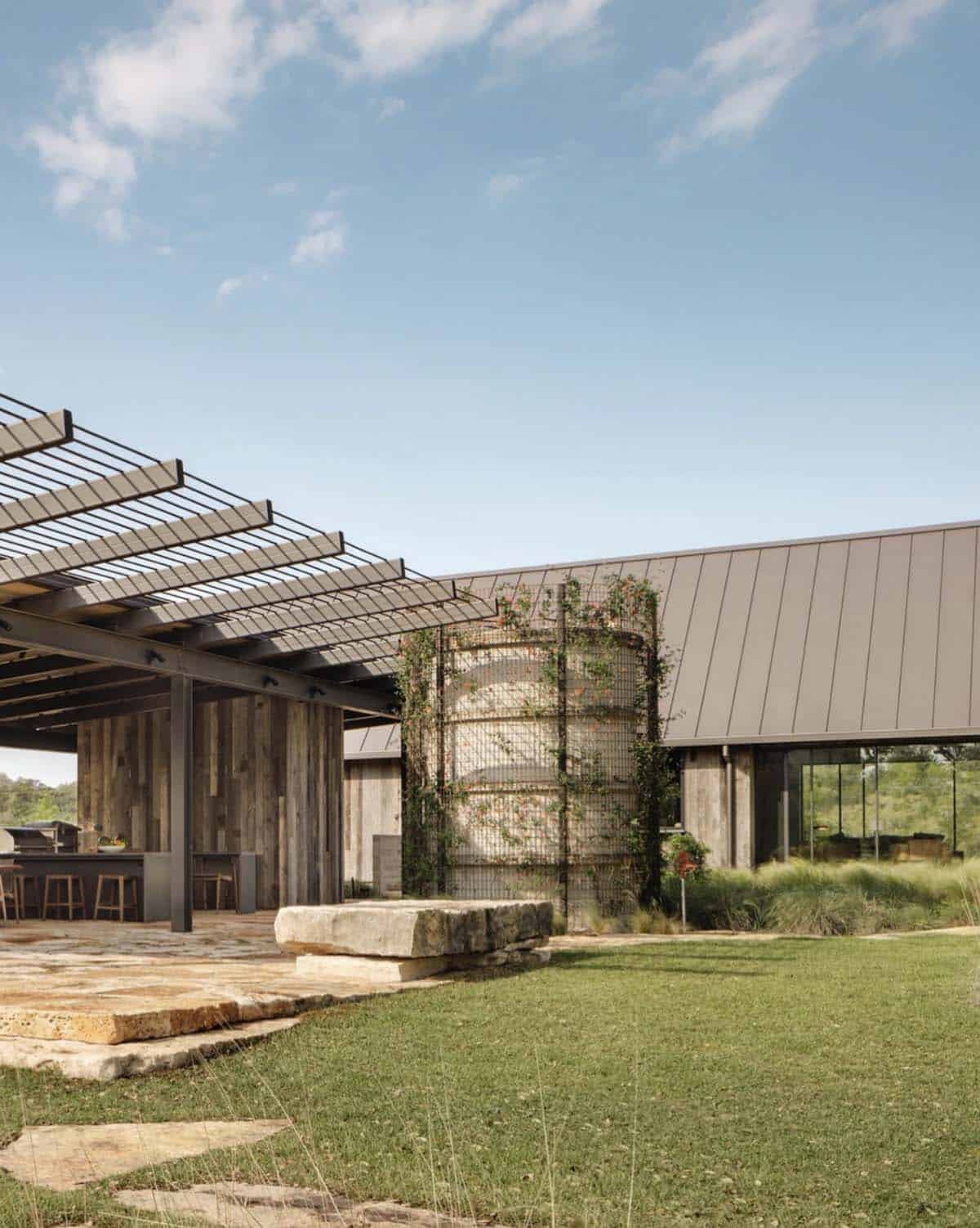 contemporary home entertaining pavilion