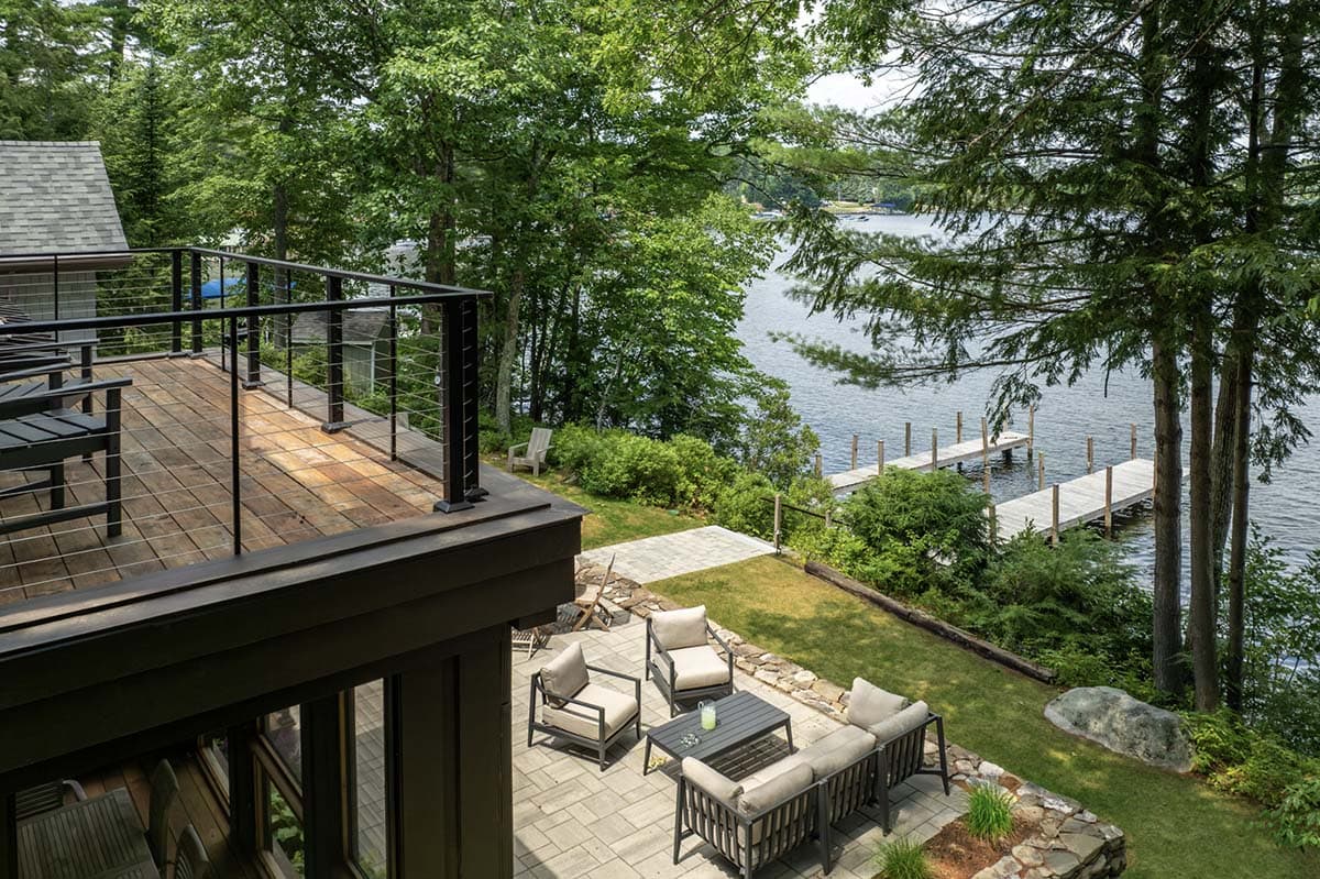 Contemporary Lake House Exterior Deck