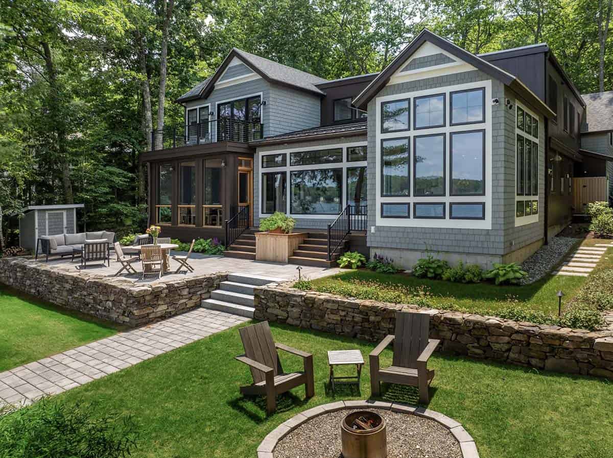 Contemporary Lake House Patio